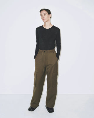 Mijeong Park Wool Tencel Crew Neck Top - Black