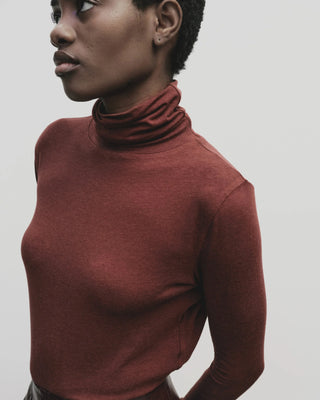 Mijeong Park Roll Neck Jersey Top - Burgundy