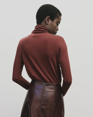 Mijeong Park Roll Neck Jersey Top - Burgundy