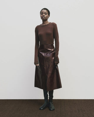 Mijeong Park Wool Tencel Crew Neck Top - Brown