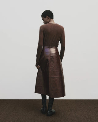 Mijeong Park Wool Tencel Crew Neck Top - Brown