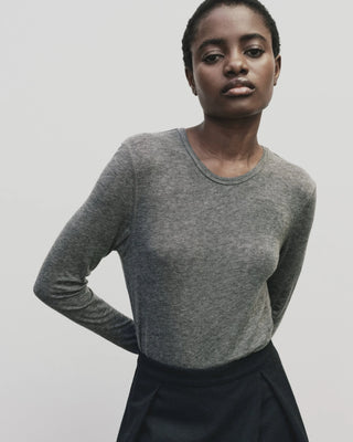 Mijeong Park Wool Tencel Crew Neck Top - Heather Gray
