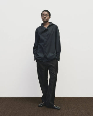 Mijeong Park Asymmetric Striped Shirt - Navy