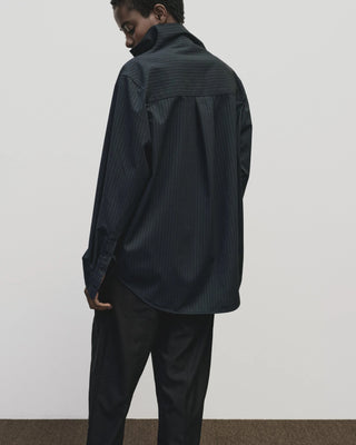 Mijeong Park Asymmetric Striped Shirt - Navy