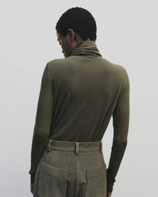 Mijeong Park Roll Neck Jersey Top - Light Olive
