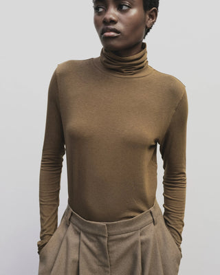 Mijeong Park Roll Neck Jersey Top - Light Brown