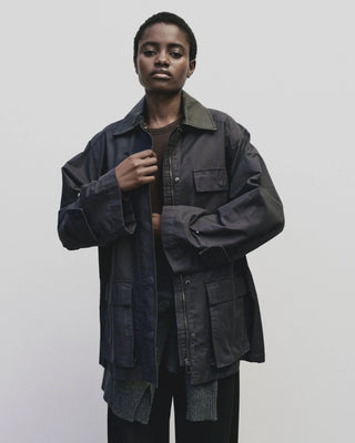 Mijeong Park Contrast Collar Work Jacket - Navy