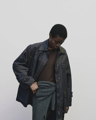 Mijeong Park Contrast Collar Work Jacket - Navy