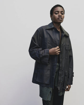 Mijeong Park Contrast Collar Work Jacket - Navy