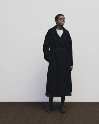 Mijeong Park Belted Wool Coat - Navy