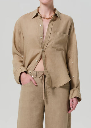 Citizens of Humanity Kayla Shrunken Shirt in Gobi