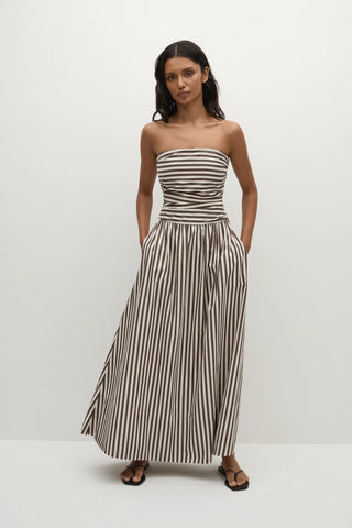 Faithfull Vera Maxi Dress in Norway Stripe Espresso