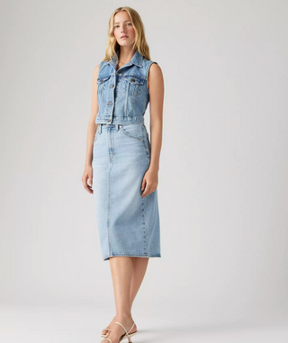 Levi's High Rise Back Slit Skirt