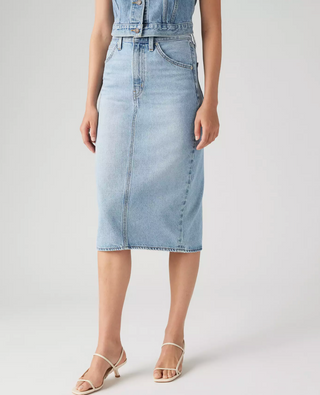 Levi's High Rise Back Slit Skirt