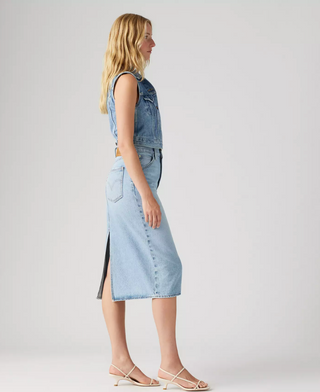 Levi's High Rise Back Slit Skirt