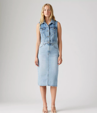 Levi's High Rise Back Slit Skirt
