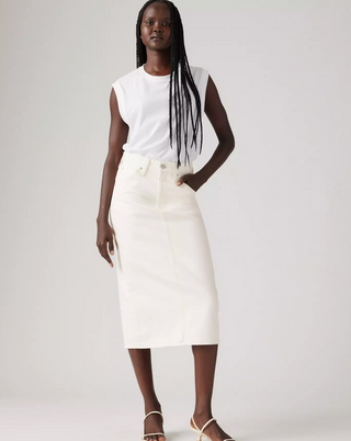 Levi's High Rise Back Slit Skirt