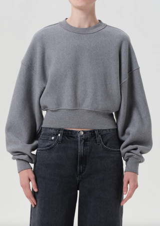 Agolde Kit Sweatshirt in Grey Heather