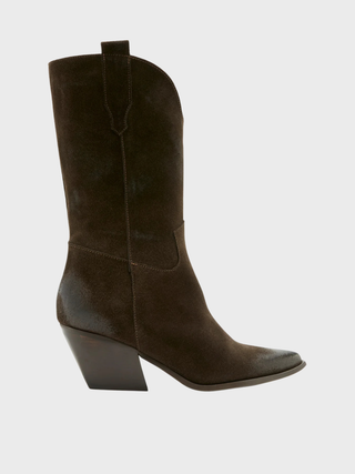 Sister x Soeur Zyla Cowboy Boot in Brown Suede