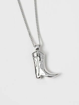Wolf Circus Cowboy Boot Charm Necklace in Sterling Silver