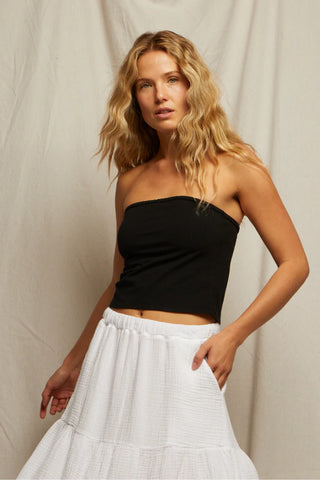 PerfectWhiteTee Vera Tube Top in True Black