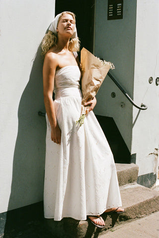 Faithfull Moa Maxi Dress - Birgitta Broderie Anglaise White