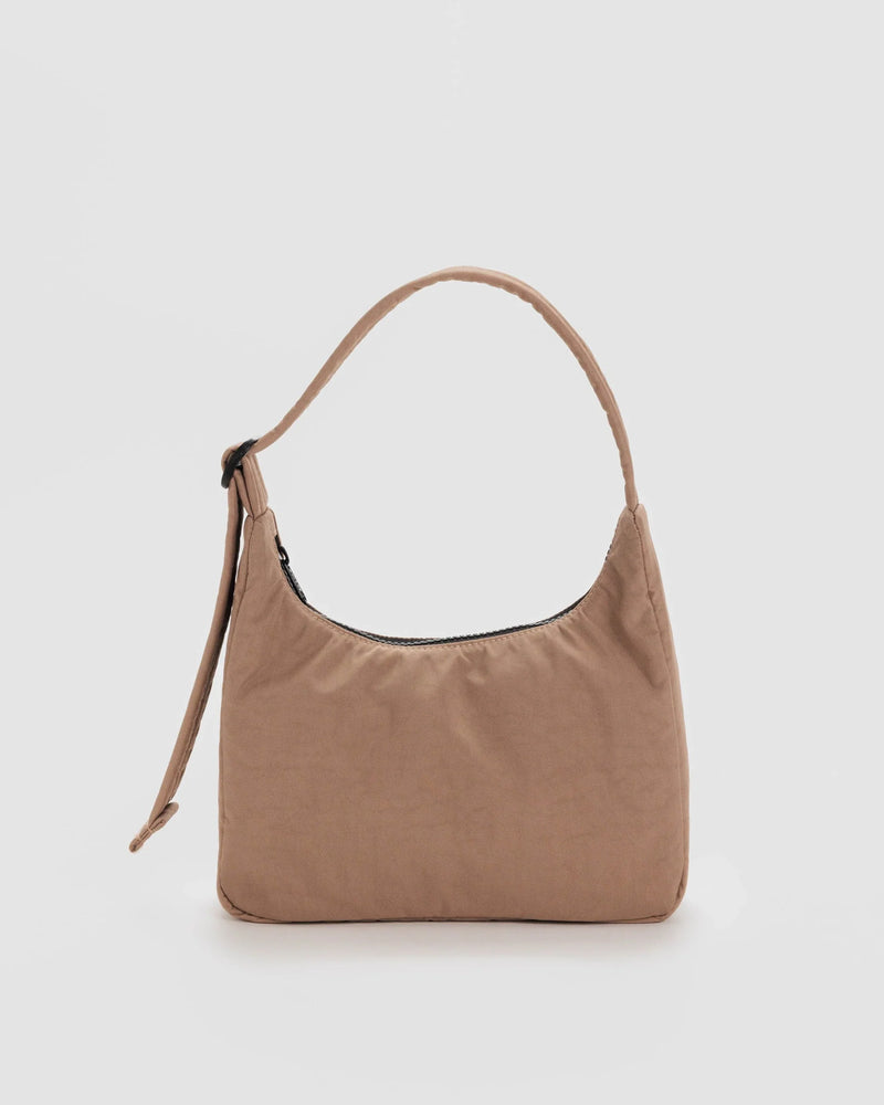 BAGGU Mini Nylon Shoulder Bag in Cocoa