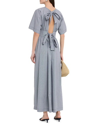 Faithfull Oda Maxi Dress in Hanne Gingham Vntg Navy