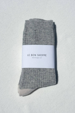 Le Bon Shoppe Wool Waffled Socks - Stone / Cream