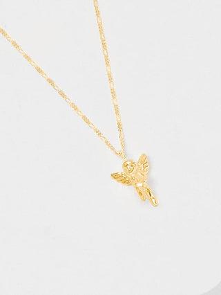 Wolf Circus Baby Cherub Necklace in Gold
