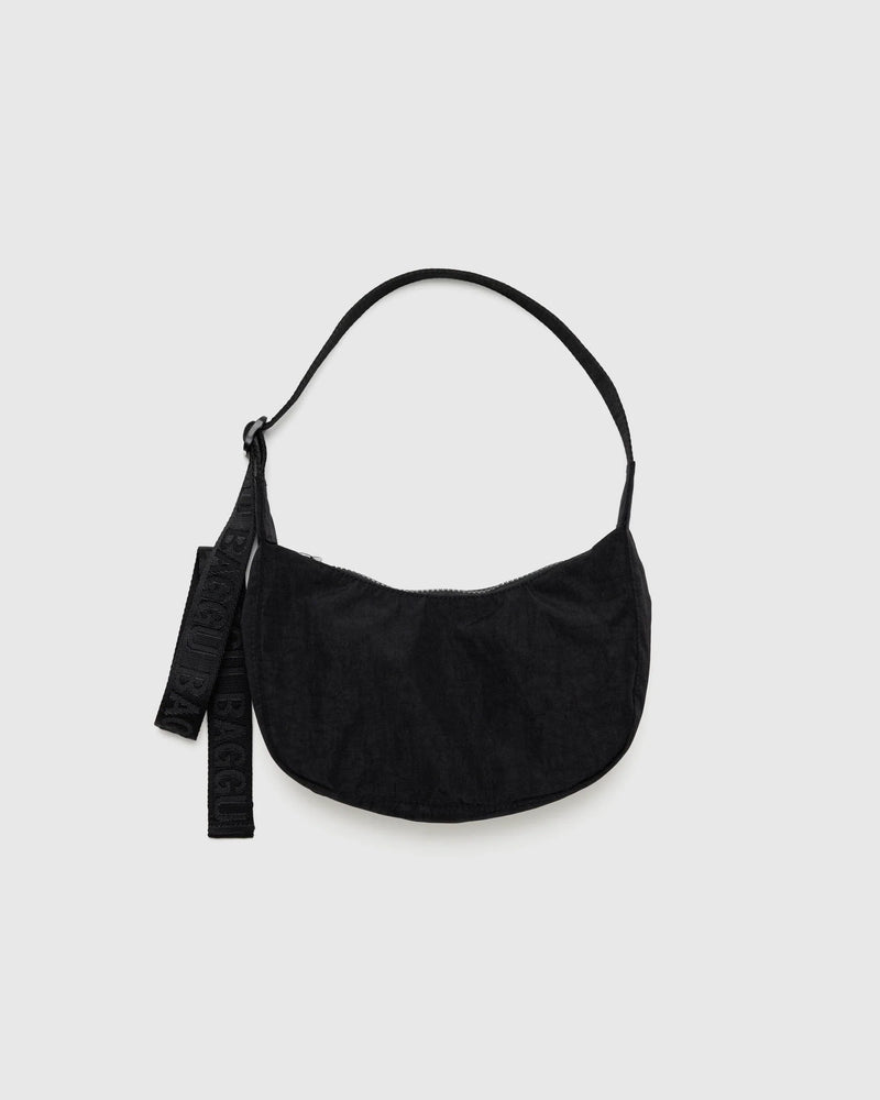 BAGGU Small Nylon Crescent Bag Black