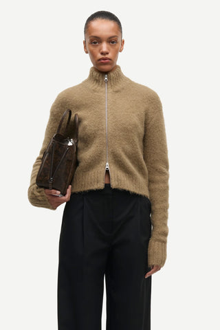 Samsoe Sajeanne Cardigan in Lead Gray