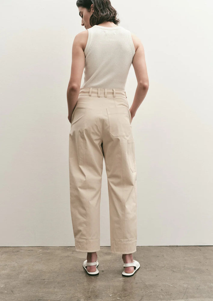 Mijeong Park Cropped Workwear Pants in Light