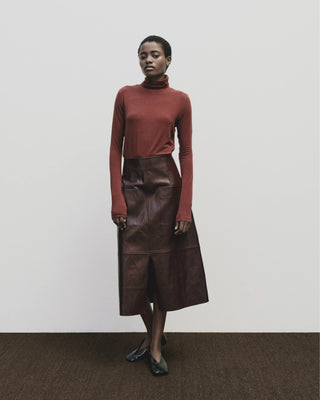 Mijeong Park Roll Neck Jersey Top - Burgundy