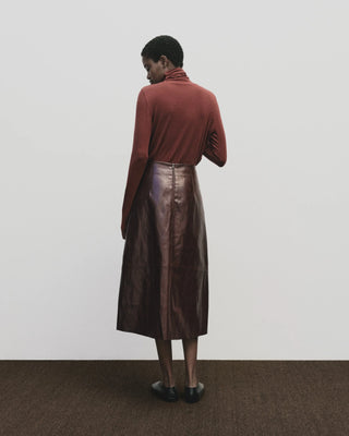 Mijeong Park Roll Neck Jersey Top - Burgundy