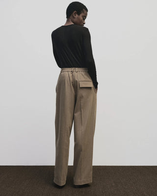 Mijeong Park Wool Tencel Crew Neck Top - Black
