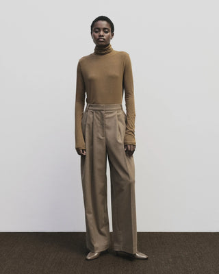 Mijeong Park Roll Neck Jersey Top - Light Brown