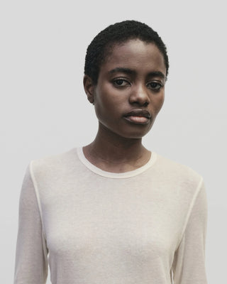 Mijeong Park Wool Tencel Crew Neck Top - Ivory