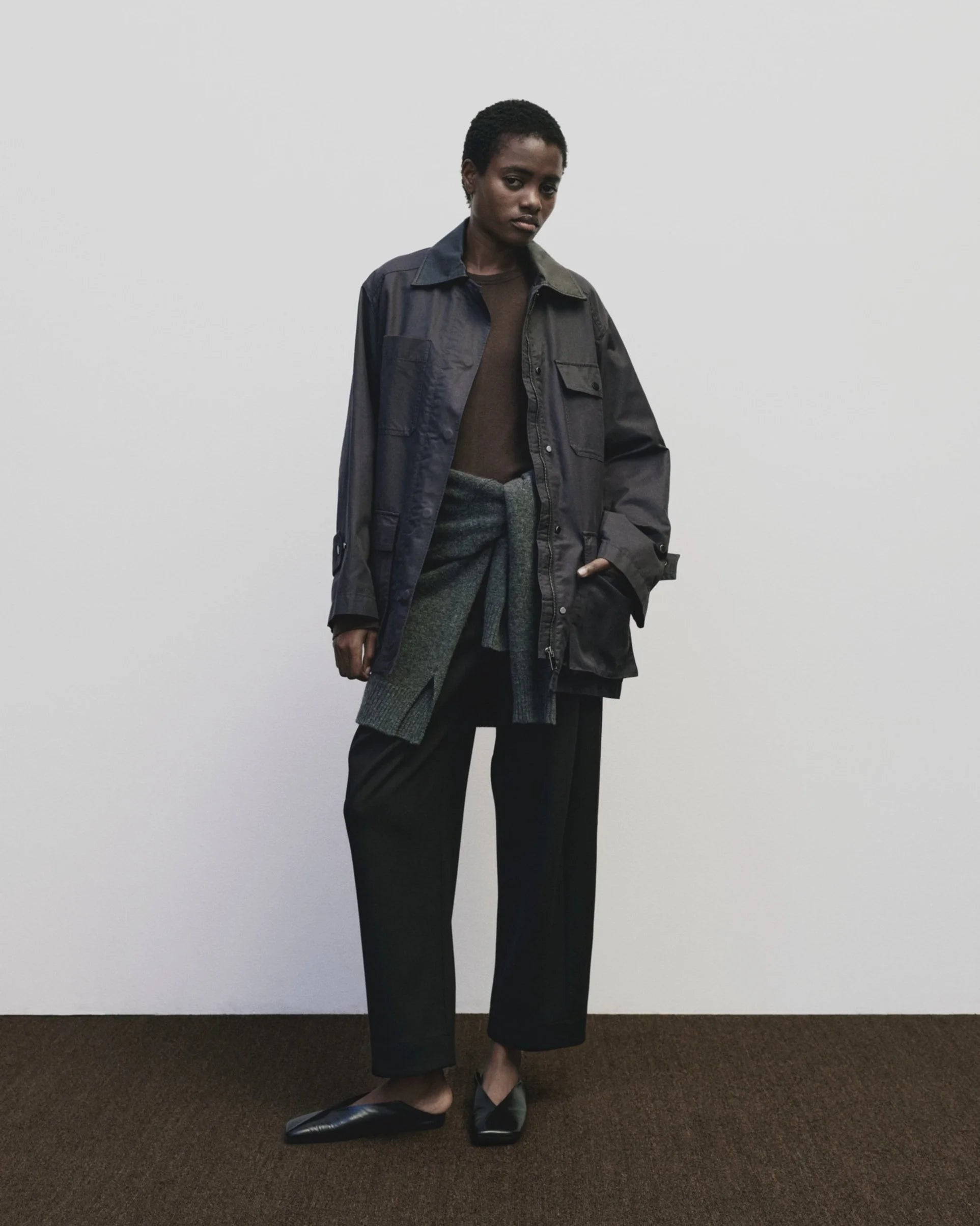 Mijeong Park Contrast Collar Work Jacket - Navy – MERAKI Mijeong Park Contrast Collar Work Jacket - Navy – MERAKI