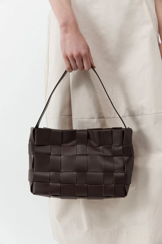 St Agni Woven Mini Tote - Chocolate