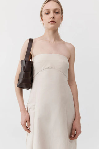 St Agni Woven Mini Tote - Chocolate