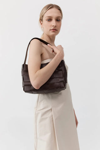 St Agni Woven Mini Tote - Chocolate