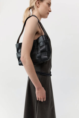 St Agni Woven Mini Tote - Black