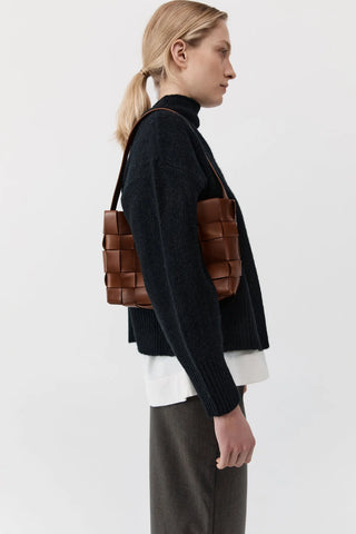 St. Agni Woven Mini Tote - Chestnut