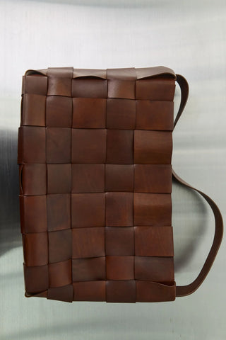 St. Agni Woven Mini Tote - Chestnut