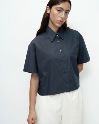 Mijeong Park Short Sleeve Cotton Shirt - Navy