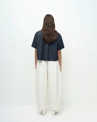 Mijeong Park Short Sleeve Cotton Shirt - Navy