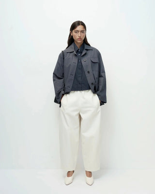 Mijeong Park Linen Work Jacket - Blue Gray