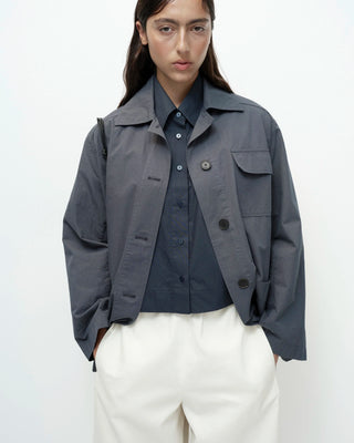 Mijeong Park Linen Work Jacket - Blue Gray