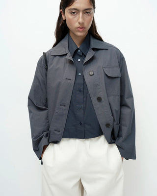 Mijeong Park Short Sleeve Cotton Shirt - Navy